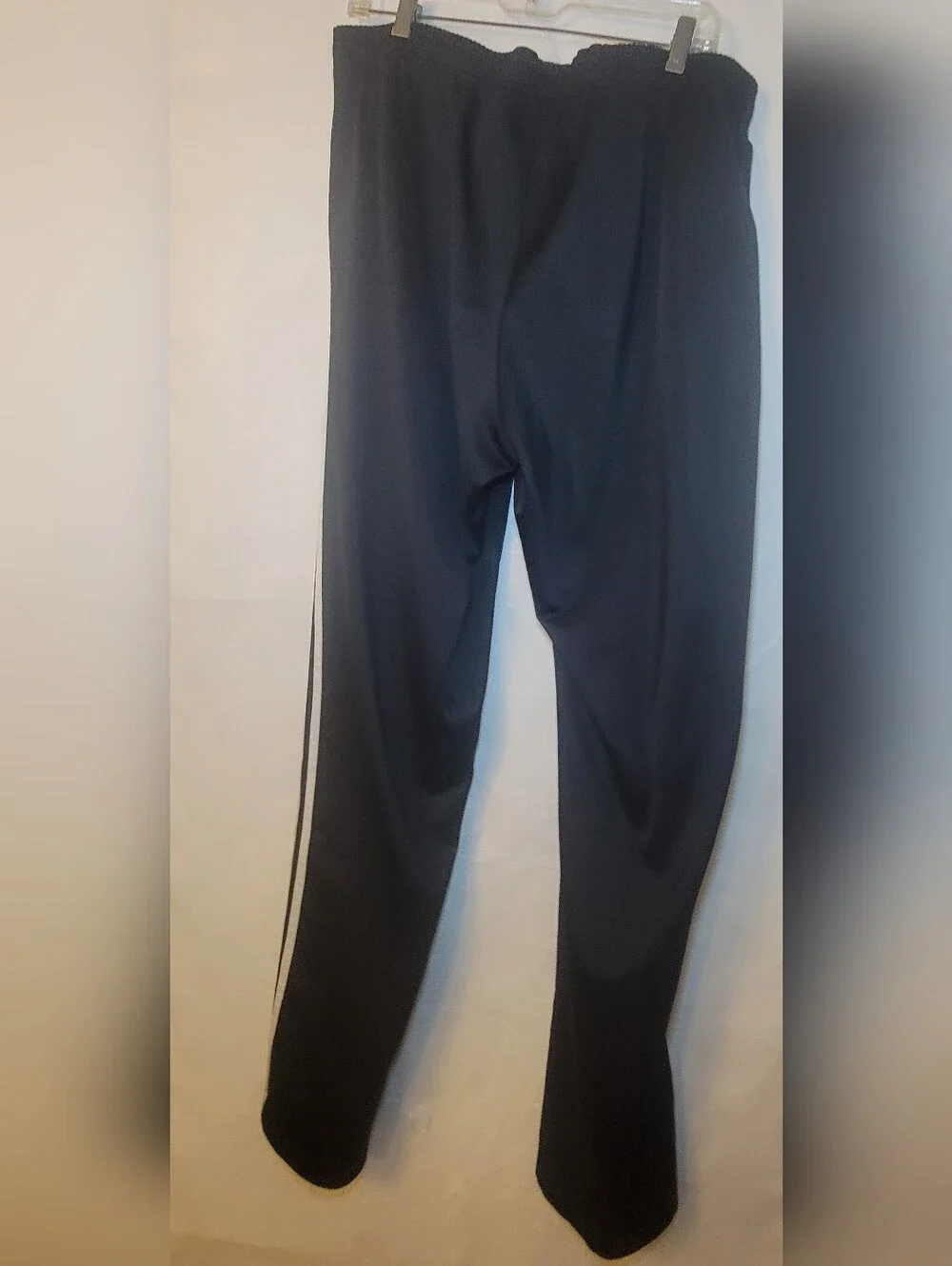 Adidas Black Track Pants with White Stripes